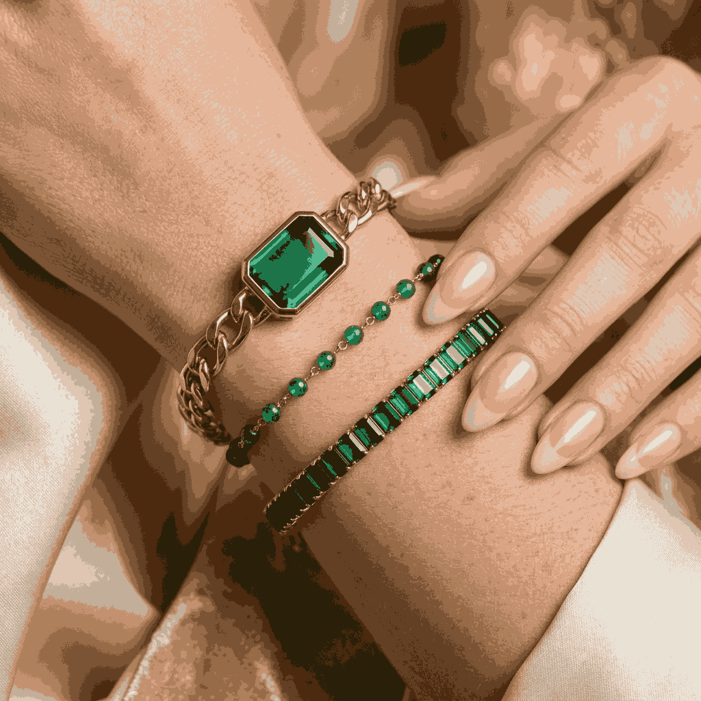 Green Gemstone Luxe Bracelet